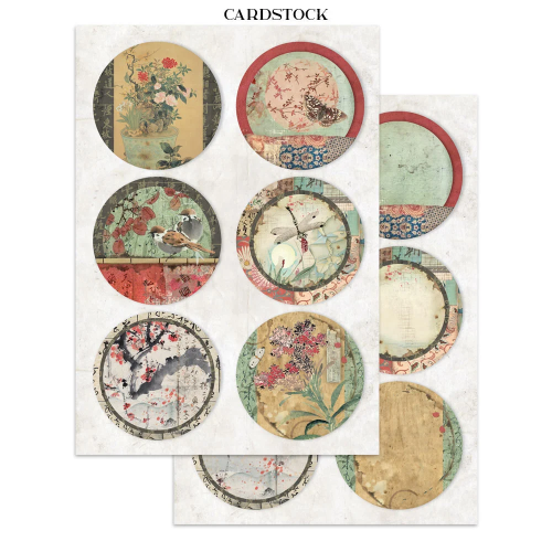 STAMPERIA ORIENTAL GARDEN JUNK JOURNAL 8 КАРТИЧКИ 4 СТИКЕРА И 4 ИЗРЕЗКИ - SBJK26