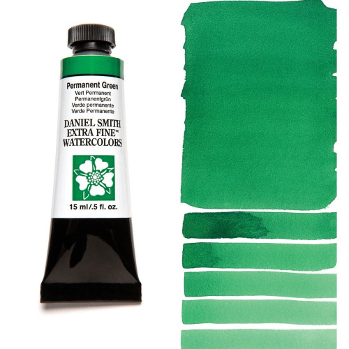 DANIEL SMITH WATERCOLOUR PAINT 15ML - PERMANENT GREEN 284600070