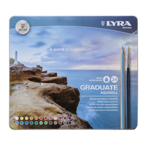 LYRA GRADUATE АКВАРЕЛНИ МОЛИВИ КОМПЛЕКТ В МЕТАЛНА КУТИЯ 24ЦВ