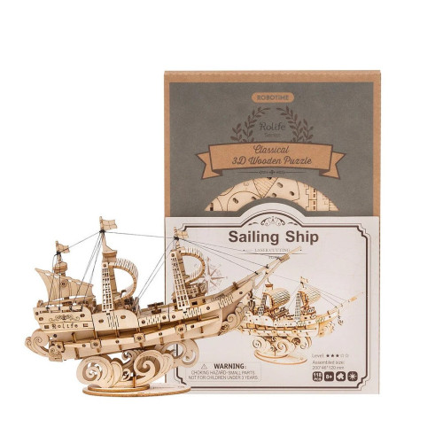 ROBOTIME 3D ДЪРВЕН ПЪЗЕЛ SAILING SHIP 118 ЧАСТИ TG305