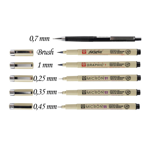 SAKURA PIGMA MICRON MANGA SET ТЪНКОПИСЦИ BLACK - POXSDKMAN6