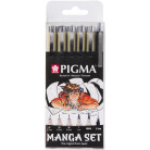 SAKURA PIGMA MICRON MANGA SET ТЪНКОПИСЦИ BLACK - POXSDKMAN6