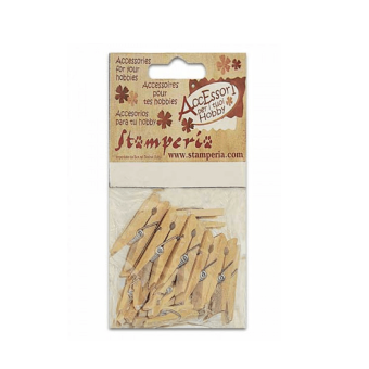 STAMPERIA WOODEN CLIPS FOR DECORATION ASSORTED 20 PCS. - PC13
