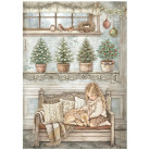 STAMPERIA WHITE CHRISTMAS ДЕКУПАЖНА ХАРТИЯ 6БР. А4 DFSA4XWG