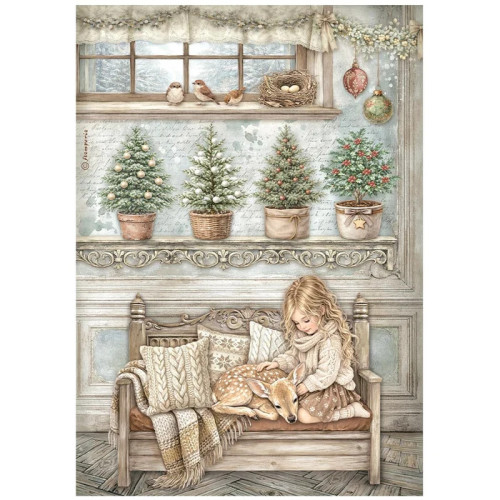 STAMPERIA WHITE CHRISTMAS ДЕКУПАЖНА ХАРТИЯ 6БР. А4 DFSA4XWG
