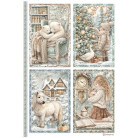 STAMPERIA WHITE CHRISTMAS ДЕКУПАЖНА ХАРТИЯ 6БР. А4 DFSA4XWG