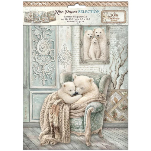 STAMPERIA WHITE CHRISTMAS ДЕКУПАЖНА ХАРТИЯ 6БР. А4 DFSA4XWG
