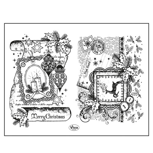 VIVA DECOR SILICONE STAMPS - SCROLL MERRY CHRISTMAS