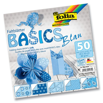FOLIA ХАРТИЯ ЗА ОРИГАМИ СИНЯ 20/20 СМ 80 ГР 50 ЛИСТА