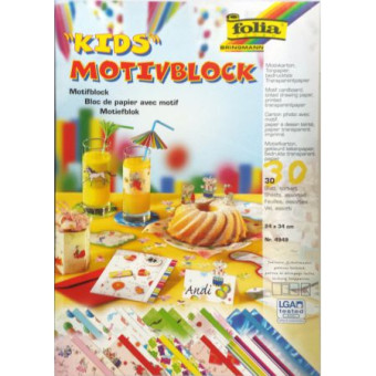 FOLIA BLOCK WITH DECORATION MOTIFS FOR CHILDREN 24/34 CM 30 SHEETS.