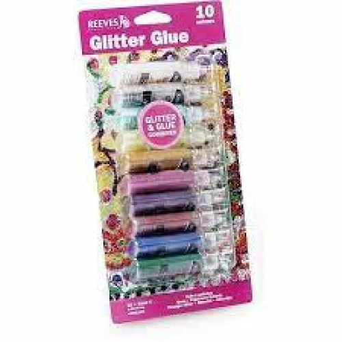 REEVES GLITTER GLUE 10 COLORS X 18 ML - 4760115