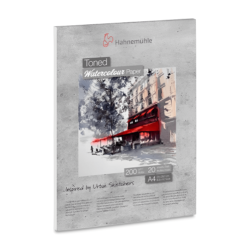 HAHNEMUHLE TONED WATERCOLOUR BOOK СИВ 200ГР, A4, 20Л.