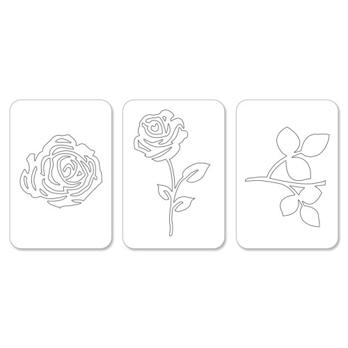 SIZZIX SIZZLITS DIE CUTTING DIES - ROSES FLOWER SET