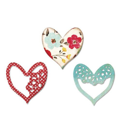 SIZZIX THINLITS DIES FOR CUTTING - ALLURING HEARTS