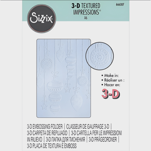 SIZZIX ПАПКИ ЗА РЕЛЕФ 3D - SPARKLY ORNAMENTS