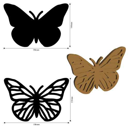 STAMPERIA QUIET DAYS МДФ ЕЛЕМЕНТИ BUTTERFLY - KLSM73