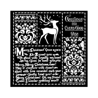 STAMPERIA CHRISTMAS MEDIA STENCIL TEMPLATE 18X18 CM KSTDQ-87