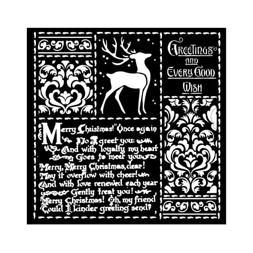 STAMPERIA CHRISTMAS MEDIA STENCIL ШАБЛОН 18Х18 СМ KSTDQ-87