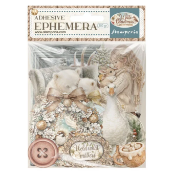 STAMPERIA WHITE CHRISTMAS EPHEMERA САМОЗАЛЕПВАЩИ КАРТОНЕНИ ФИГУРКИ - DFLCT89