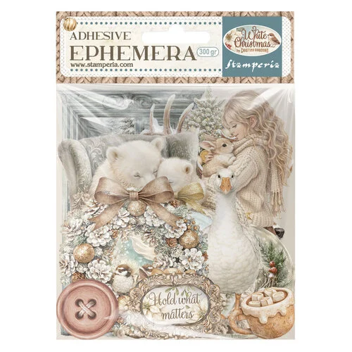 STAMPERIA WHITE CHRISTMAS EPHEMERA САМОЗАЛЕПВАЩИ КАРТОНЕНИ ФИГУРКИ - DFLCT89