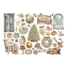 STAMPERIA WHITE CHRISTMAS EPHEMERA САМОЗАЛЕПВАЩИ КАРТОНЕНИ ФИГУРКИ - DFLCT89