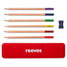 REEVES COLORED PENCILS IN METAL BOX 6 PCS + SHARPENER 8940544
