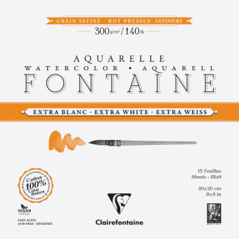 CLAIREFONTAINE СКИЦНИК FONTAINE HOT PRESSED 20/20 300ГР 15Л