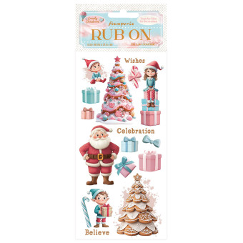 STAMPERIA CANDY CHRISTMAS RUB ON 10.16/21.6CM - DFLRB173