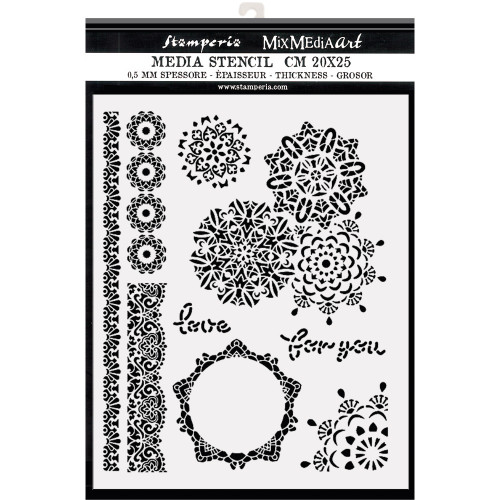 STAMPERIA MEDIA STENCIL - TEMPLATE 20 X 25 CM - KSTD068