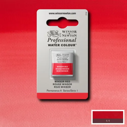 W&N WATERCOLOUR PAINT PROFESSIONAL H/PAN - WINSOR RED