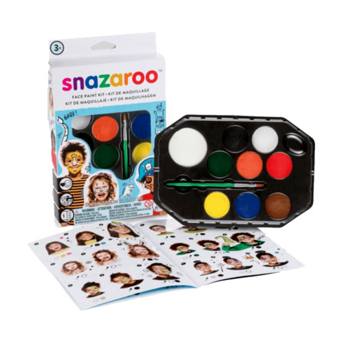 SNAZAROO FACE PAINT SET 8X2 ML. + BRUSH - BOYS