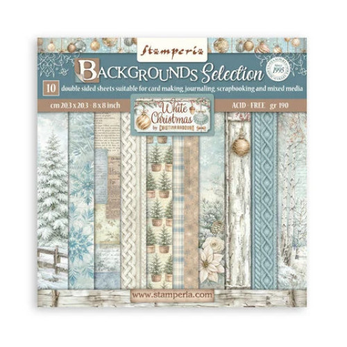 STAMPERIA WHITE CHRISTMAS БЛОКЧЕ ХАРТИЯ 20,3/20,3 СМ - SBBS147