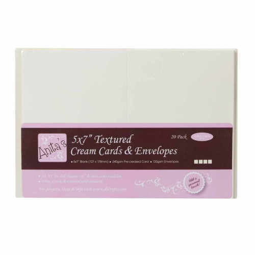 DOCRAFTS CARDS WITH ENVELOPES 12.7/17.8 20PCS CREAM - 1512101