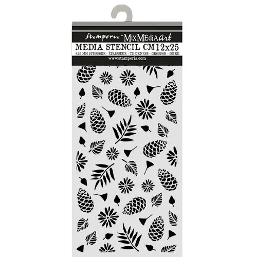 STAMPERIA CLASSIC CHRISTMAS TEMPLATE PINECONES PATTERN 12 X 25 CM - KSTDL171