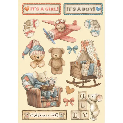 STAMPERIA BABY ДЪРВЕНИ ФИГУРКИ ЗА ДЕКОРАЦИЯ KLSP193