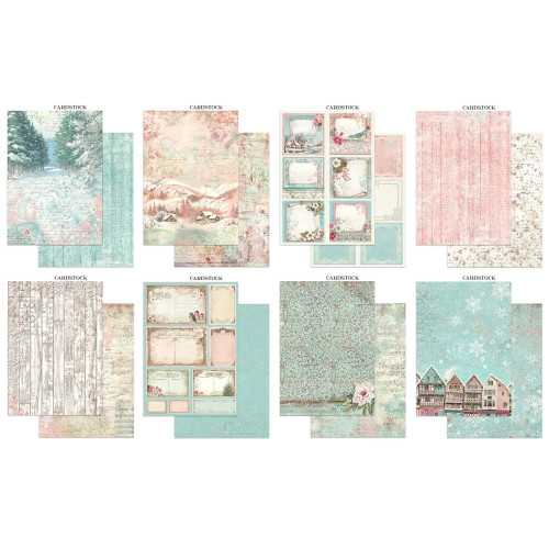 STAMPERIA ЗИМНА МАГИЯ JUNK JOURNAL 8 КАРТИЧКИ 4 СТИКЕРА И 4 ИЗРЕЗКИ - SBJK25