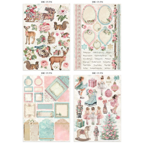 STAMPERIA ЗИМНА МАГИЯ JUNK JOURNAL 8 КАРТИЧКИ 4 СТИКЕРА И 4 ИЗРЕЗКИ - SBJK25