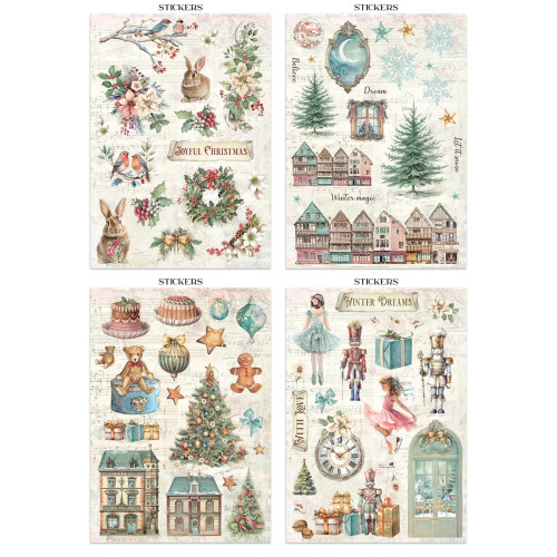 STAMPERIA ЗИМНА МАГИЯ JUNK JOURNAL 8 КАРТИЧКИ 4 СТИКЕРА И 4 ИЗРЕЗКИ - SBJK25
