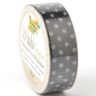 WASHI TAPE FOLIA - DECORATION TAPE - BLACK WITH DOTS