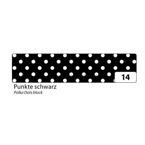 WASHI TAPE FOLIA - DECORATION TAPE - BLACK WITH DOTS