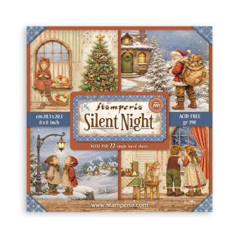 STAMPERIA SILENT NIGHT BLOCK PAPER 20.3/20.3 CM - SBBSXB28