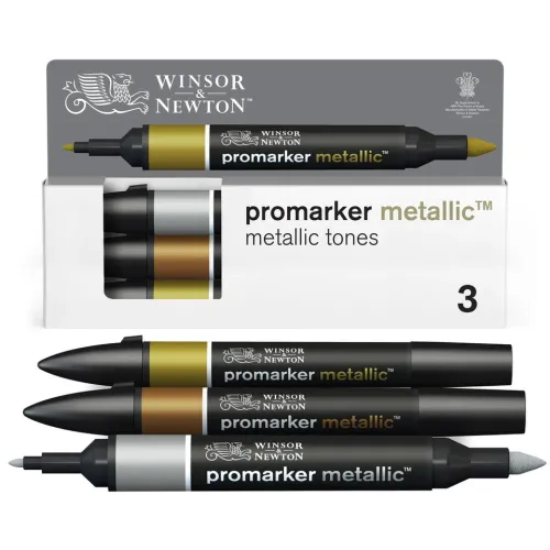 W&N PROMARKER КОМПЛЕКТ 3 ЦВ METALLIC