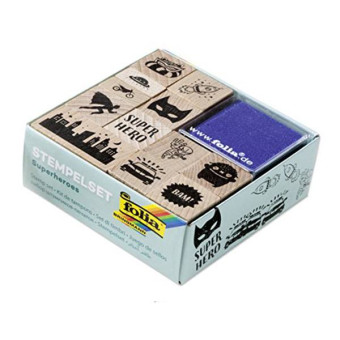 FOLIA WOODEN STAMPS SET SUPERHEROES 31103