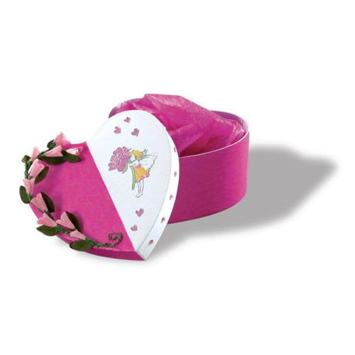 FOLIA CARDBOARD BOX HEART - WHITE 15 CM.