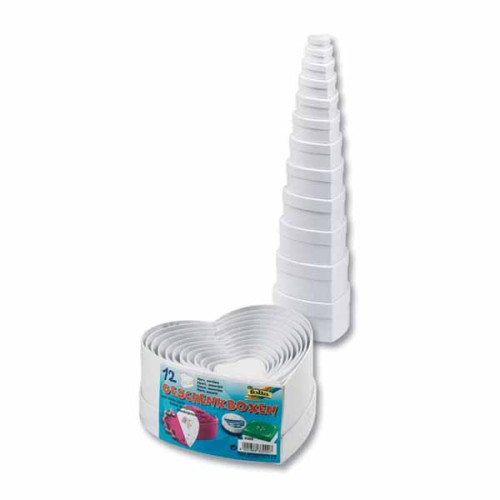 FOLIA CARDBOARD BOX HEART - WHITE 15 CM.