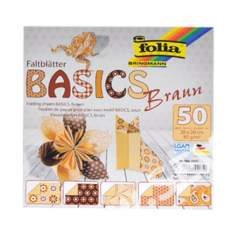 FOLIA ORIGAMI PAPER BROWN 20/20 CM 80 G 50 SHEETS