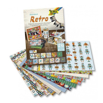 FOLIA БЛОКЧЕ С МОТИВИ ЗА ДЕКОРАЦИЯ RETRO 24/34 СМ 26 Л.