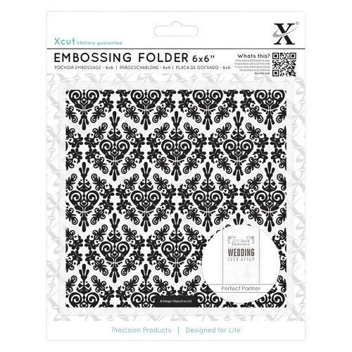 DOCRAFTS EMBOSSING FOLDER 6X6" DAMASK BACKGROUND XCU515185