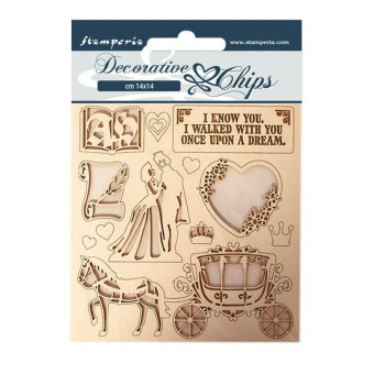STAMPERIA ELEMENTS FROM CHIPBOARD 14/14CM SCB60