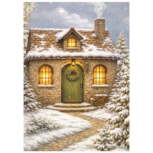 STAMPERIA SILENT NIGHT DECOUPAGE PAPER 8PCS A6 DFSA6X09